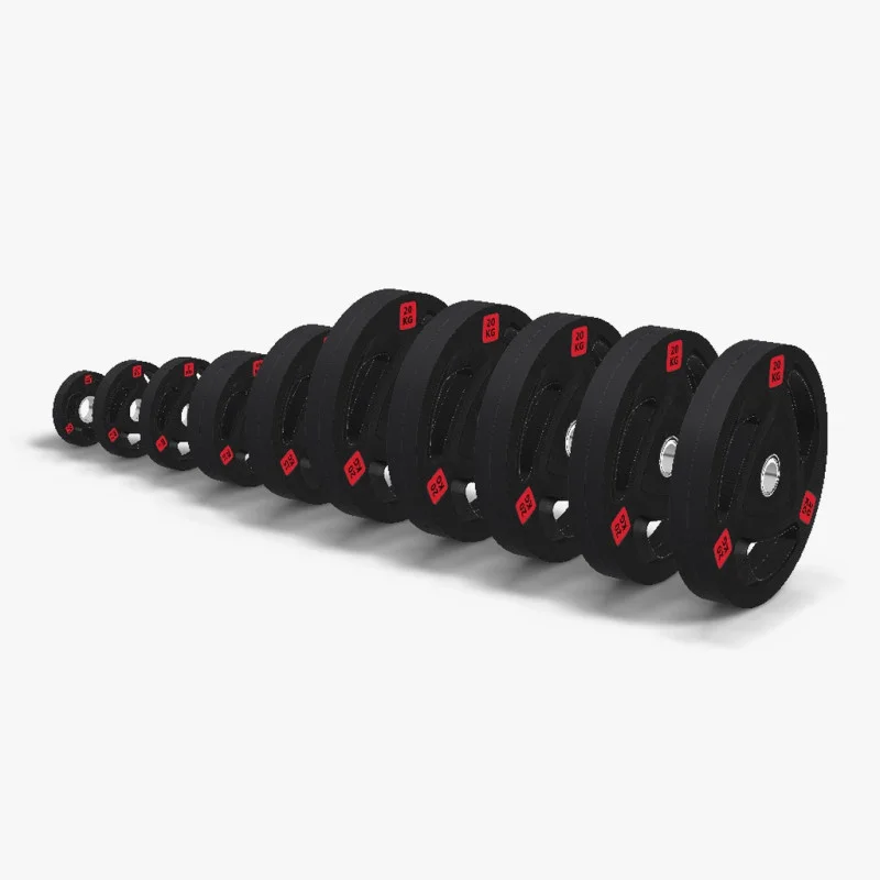 Tri-grip rubber Olympic plate set 267.5 kg