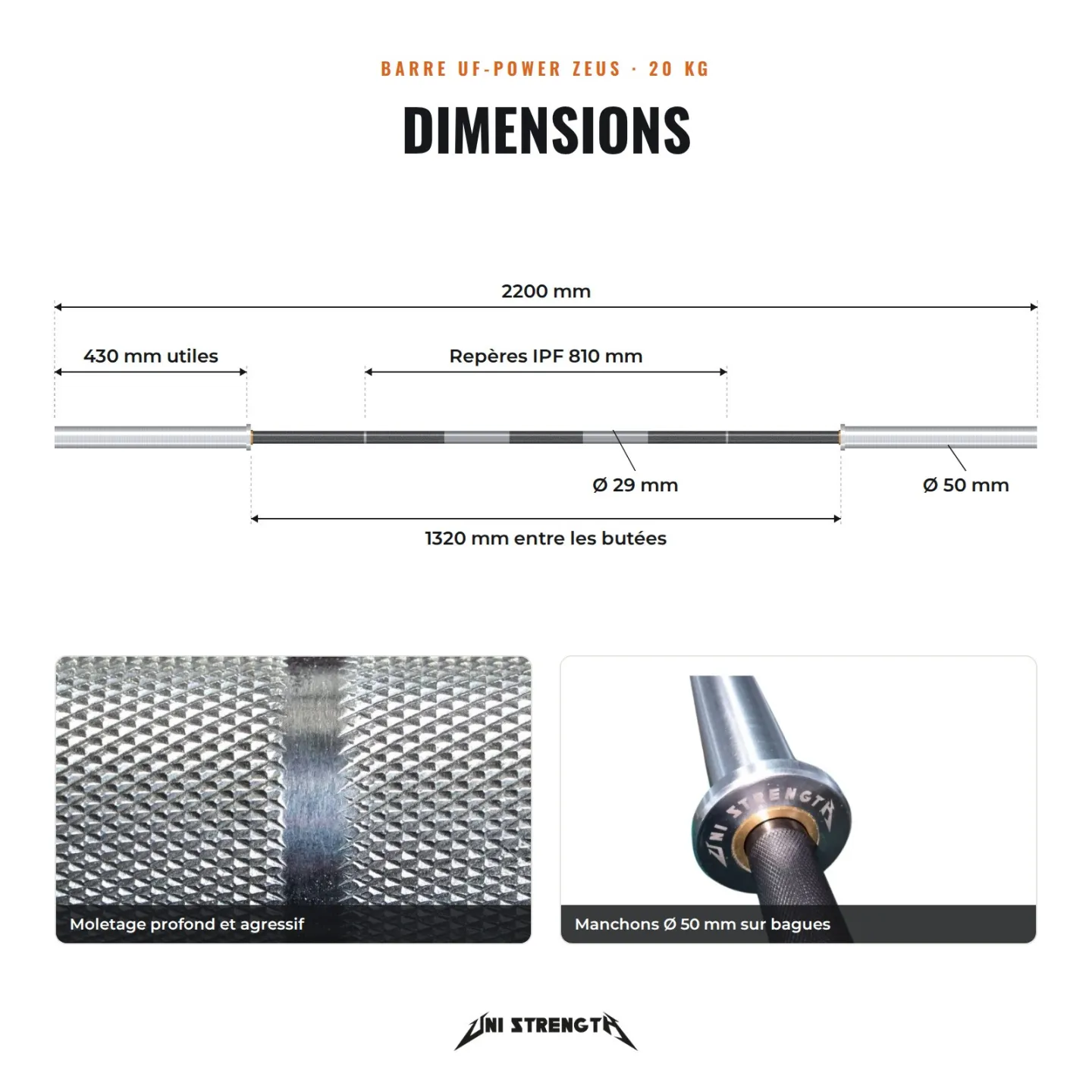 Power Bar for Powerlifting: UF-Power Zeus - view 8