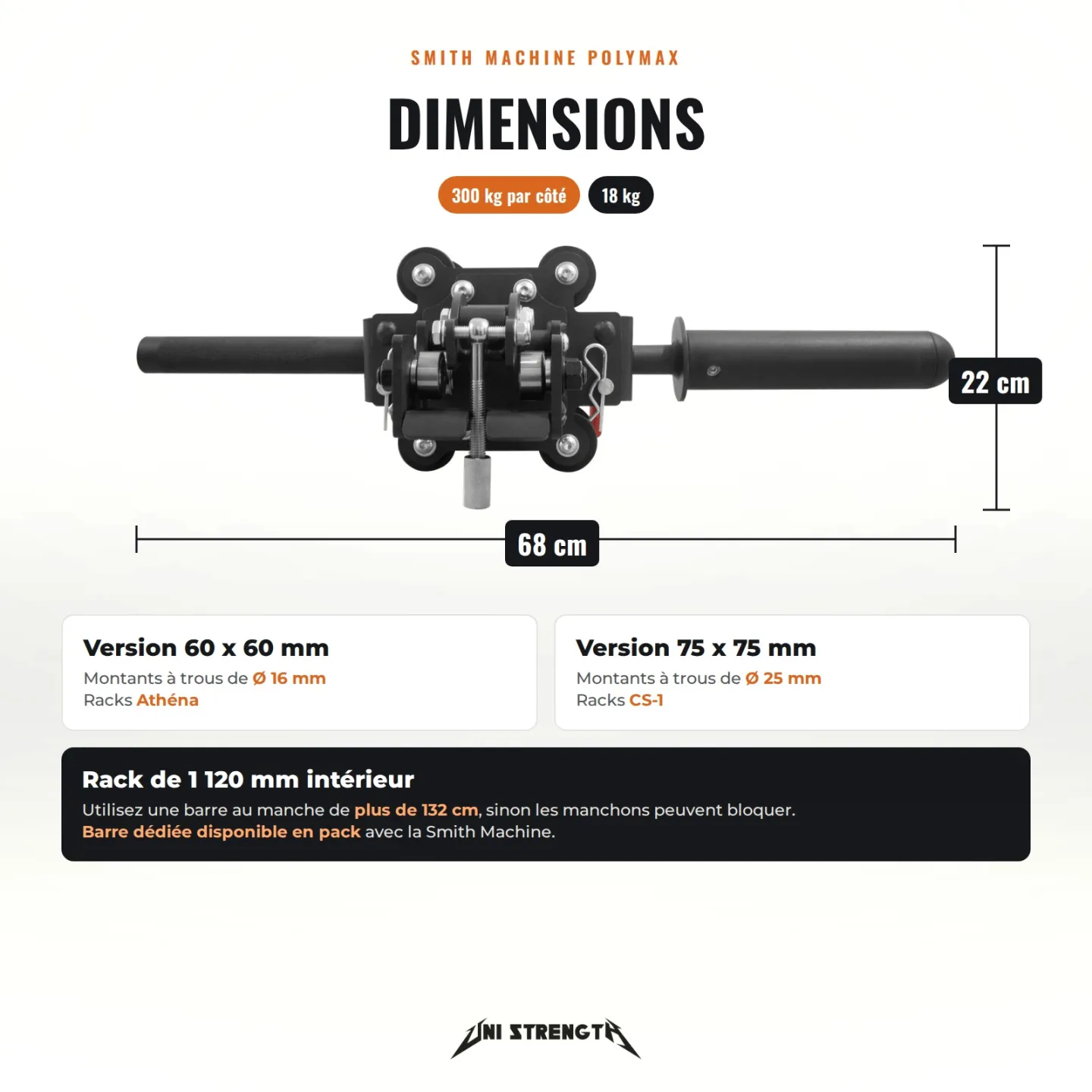 Smith Machine para rack, carros Polymax 60x60 y 75x75 - vista 4