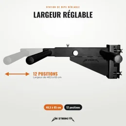 Station de dips réglable pour rack, 48,5 à 65 cm