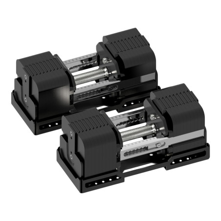 Paire d'haltères réglables Titan 60 Uni Strength, 100 % acier, de 7,5 à 60 kg par haltère