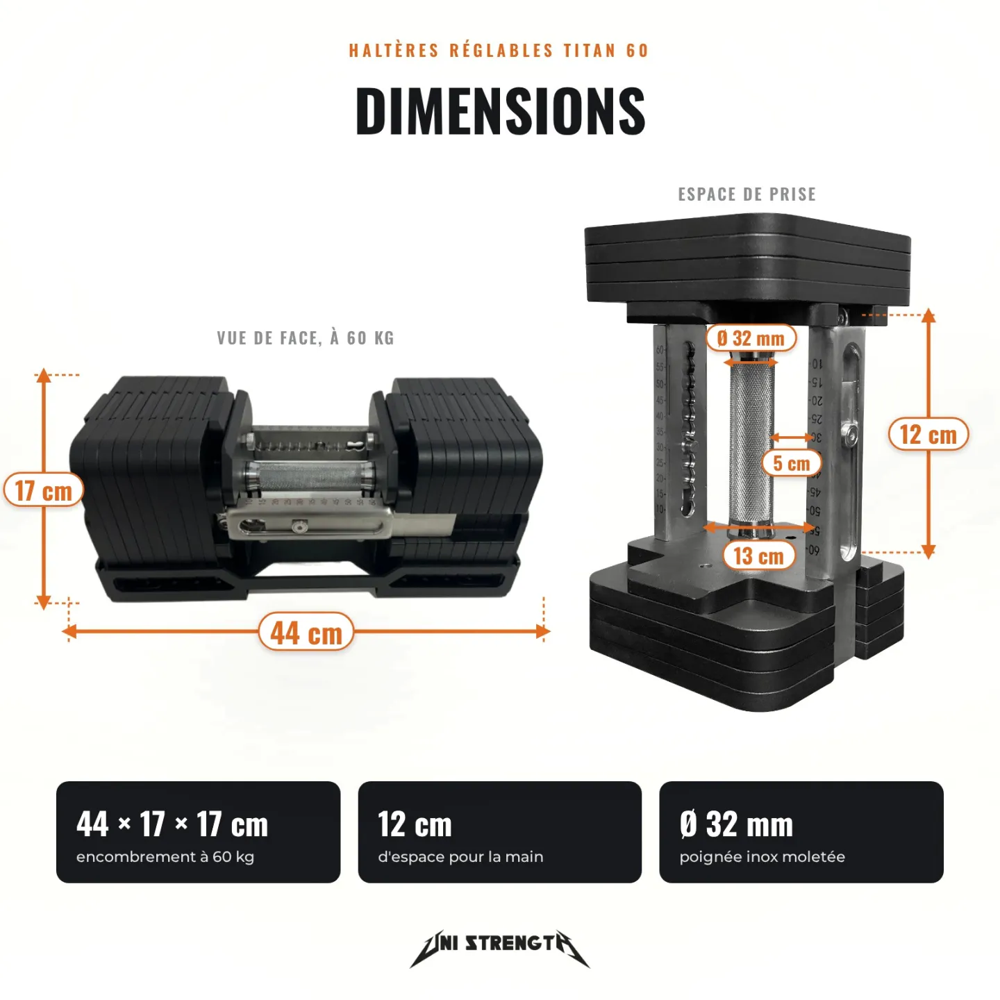 Pack mancuernas regulables Titan 60 + soporte - 7,5 a 60 kg - vista 9