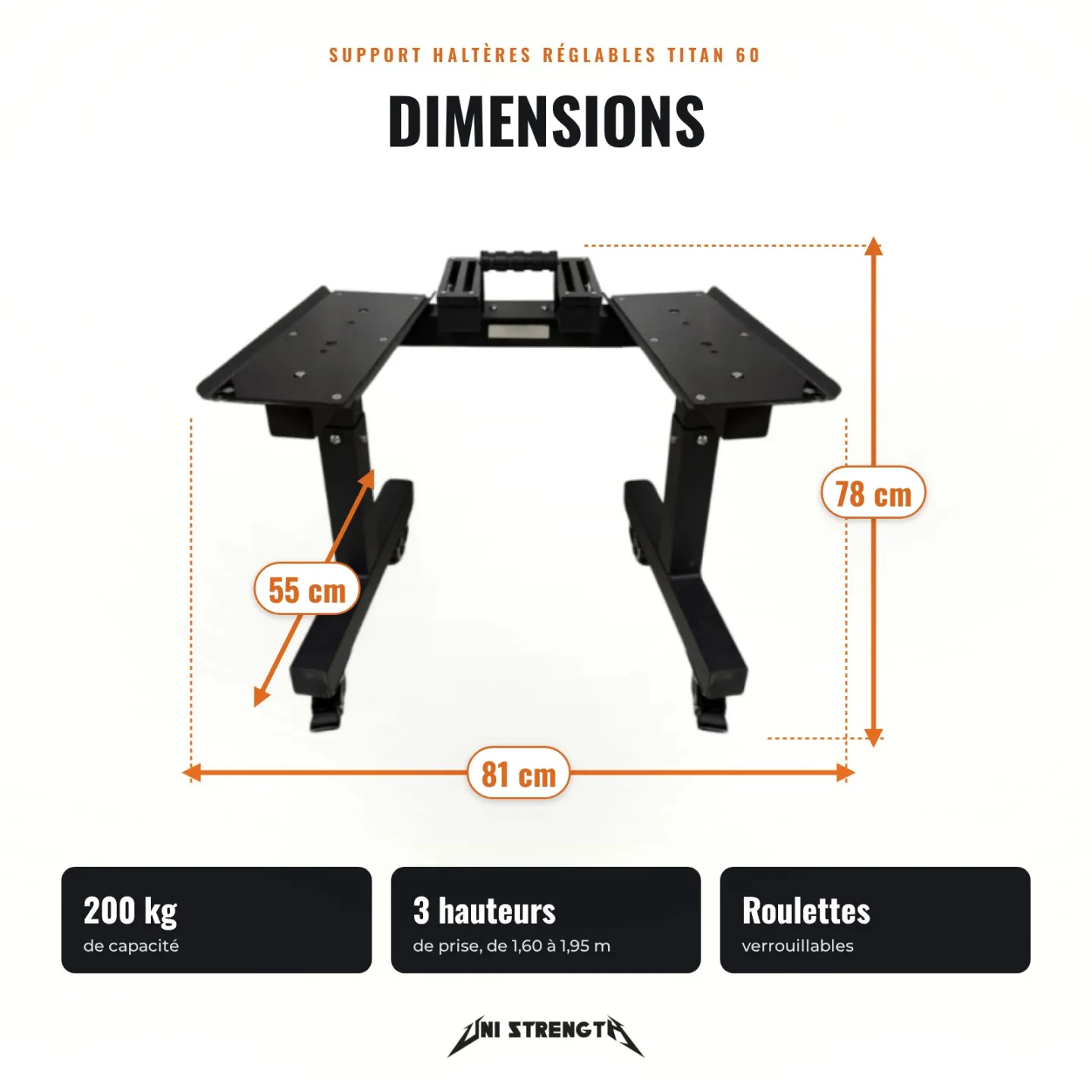 Kurzhantelständer Titan 60 - Stahlkonstruktion für 200 kg - Ansicht 3