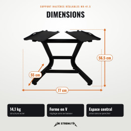 HR-41.5 rack for adjustable dumbbells, sold alone