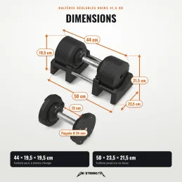 Pack haltères réglables HR-41.5 avec support