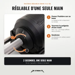 Pack haltères réglables HR-41.5 avec support
