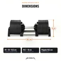 Pack: Par de mancuernas ajustables de 2-32 kg - incrementos de 2 kg con soporte - vista 4