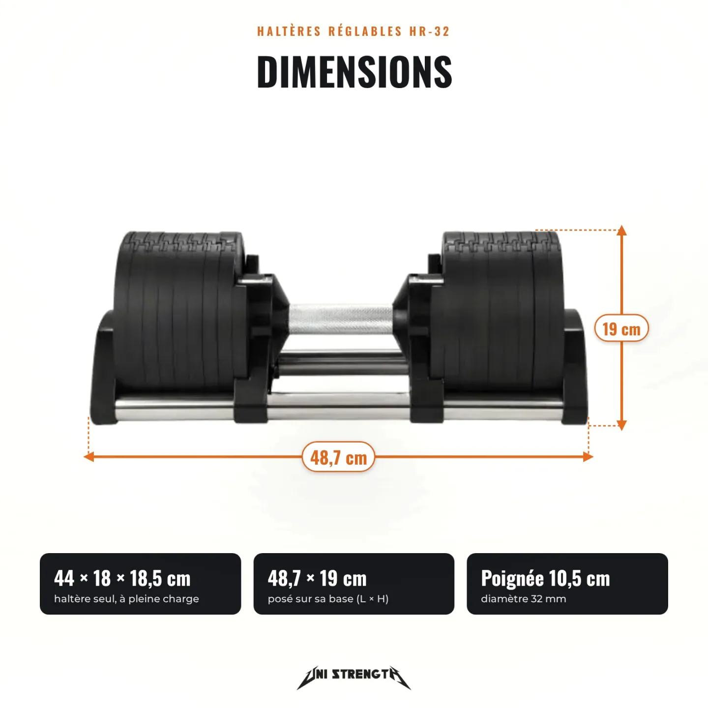 Pack: Par de mancuernas ajustables de 2-32 kg - incrementos de 2 kg con soporte - vista 4