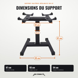Support pour haltères réglables 2 à 32 kg