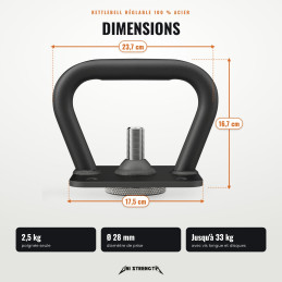 Verstellbarer Kettlebell-Griff aus 100 % Stahl Uni Strength