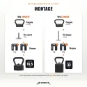Verstellbarer Kettlebell-Griff 100 % Stahl, 2,5 bis 33 kg, Kompatibel mit HR-36 Hanteln - Ansicht 5