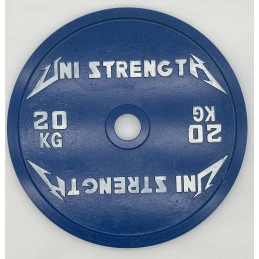 Disque calibré UF 25 kg rouge Uni Strength, vue à 55°