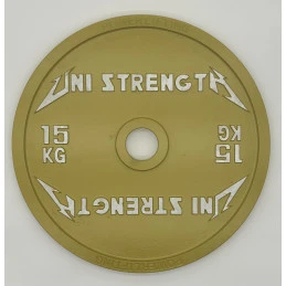 Disque calibré UF 25 kg rouge Uni Strength, vue à 55°