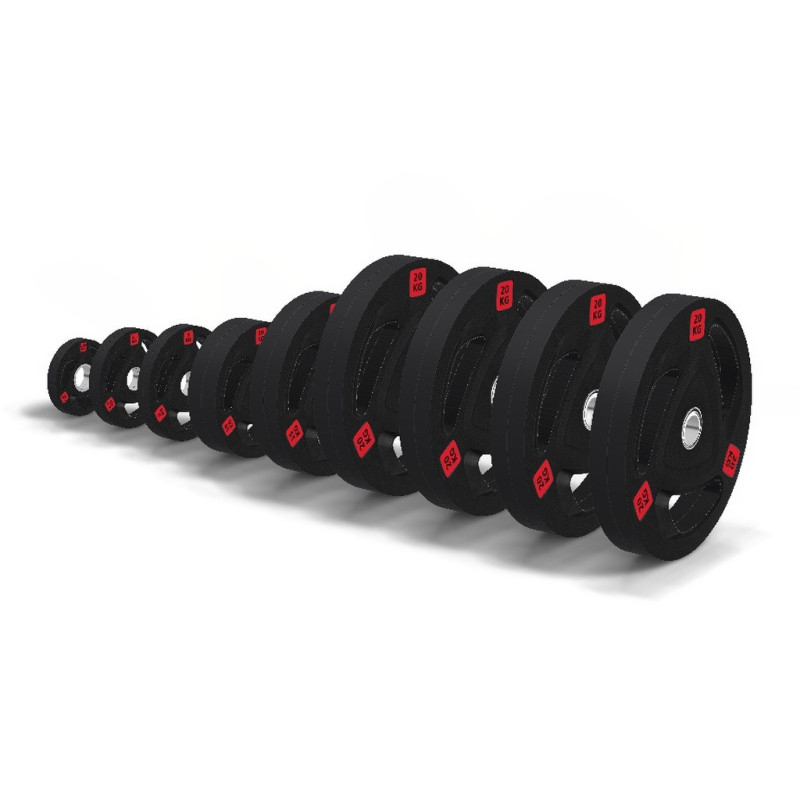 Set de discos olímpicos de goma tri-grip 227,5 kg