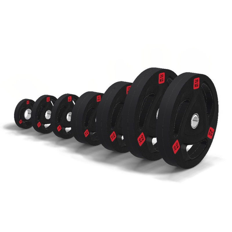 Set de discos olímpicos de goma tri-grip 147,5 kg