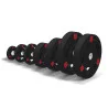 Set disques olympiques caoutchouc tri-grip 147,5 kg