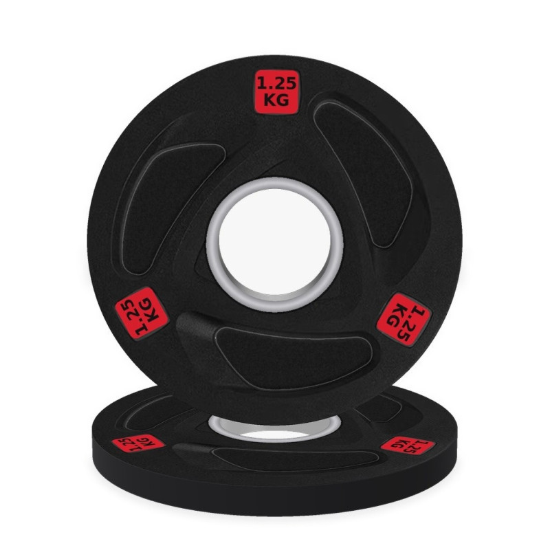 Rubber Olympic plate 1.25 kg, front view