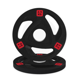 Olympische Tri-Grip-Gummischeibe 2,5 kg, Vorderansicht