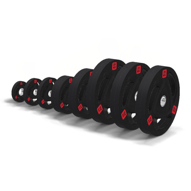 Set de discos olímpicos de goma tri-grip 187,5 kg