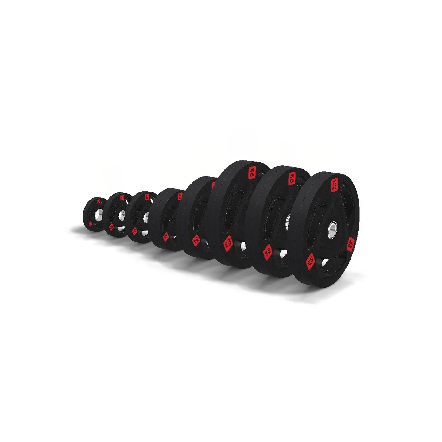 Olympic Rubber Weight Plates 50 mm - 187.5 kg Set