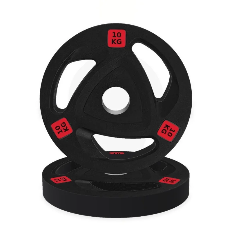 Disco olímpico de goma tri-grip 10 kg, vista frontal