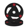 Disque olympique caoutchouc tri-grip 15 kg, vue de face