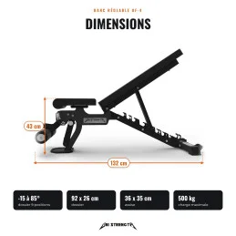 Banc de Musculation Réglable UF-4 | Décliné, Plat, Incliné