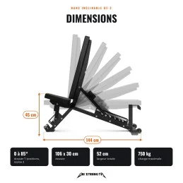 Banco reclinable - UF-2 Robusto y versátil