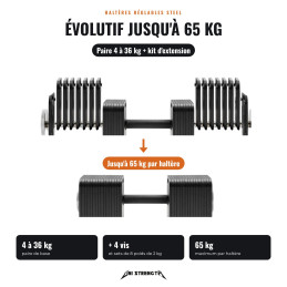 Set di 8 pesi da 2 kg per manubri regolabili Steel
