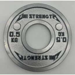 Disque calibré UF 25 kg rouge Uni Strength, vue à 55°