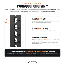 Montants rack CS-1 204 cm perçage compatibilité noir