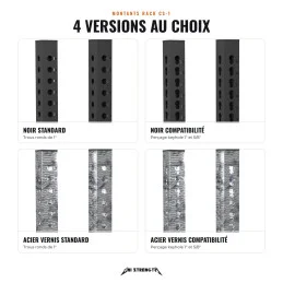 Montants rack CS-1 204 cm perçage compatibilité noir