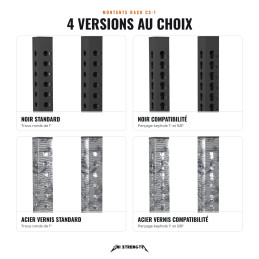 Montants rack CS-1 204 cm perçage compatibilité noir