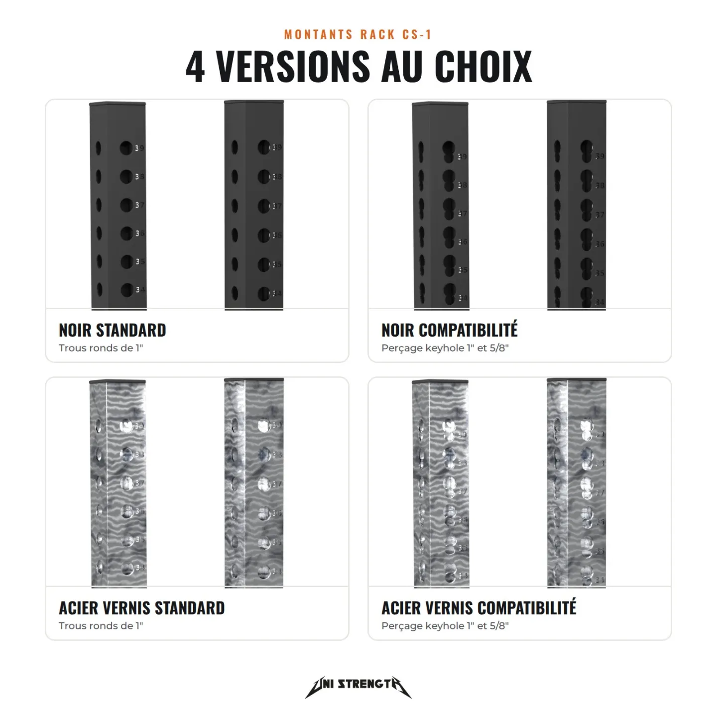CS-1 Set 2 Pfosten für Rack 75 x 75 mm, 204 oder 236 cm - Ansicht 20