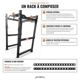 Montants rack CS-1 204 cm perçage compatibilité noir