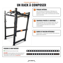 Travesaños rack CS-1 76 cm perforación compatibilidad negro