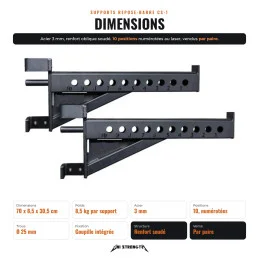 Bar Rests and Safety Arms for CS-1 Rack