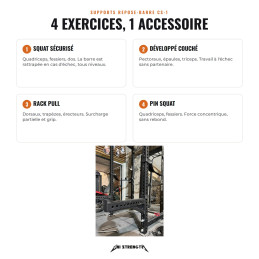 Supports repose barre et sécurités pour Rack CS-1