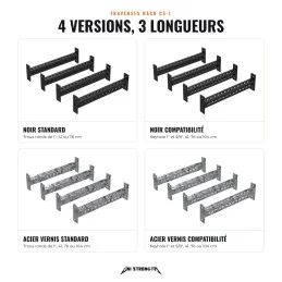 CS-1 rack crossmembers 76 cm compatibility holes black