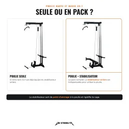 Poulie haute et basse CS-1 seule ou en pack