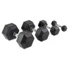 Hexagonal Rubber Dumbbells from 2.5 to 70 kg - Pair