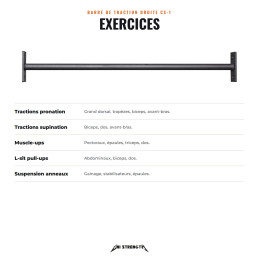 Straight pull-up bar - Rack CS-1