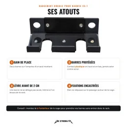 CS-1 Rangement double pour barres olympiques