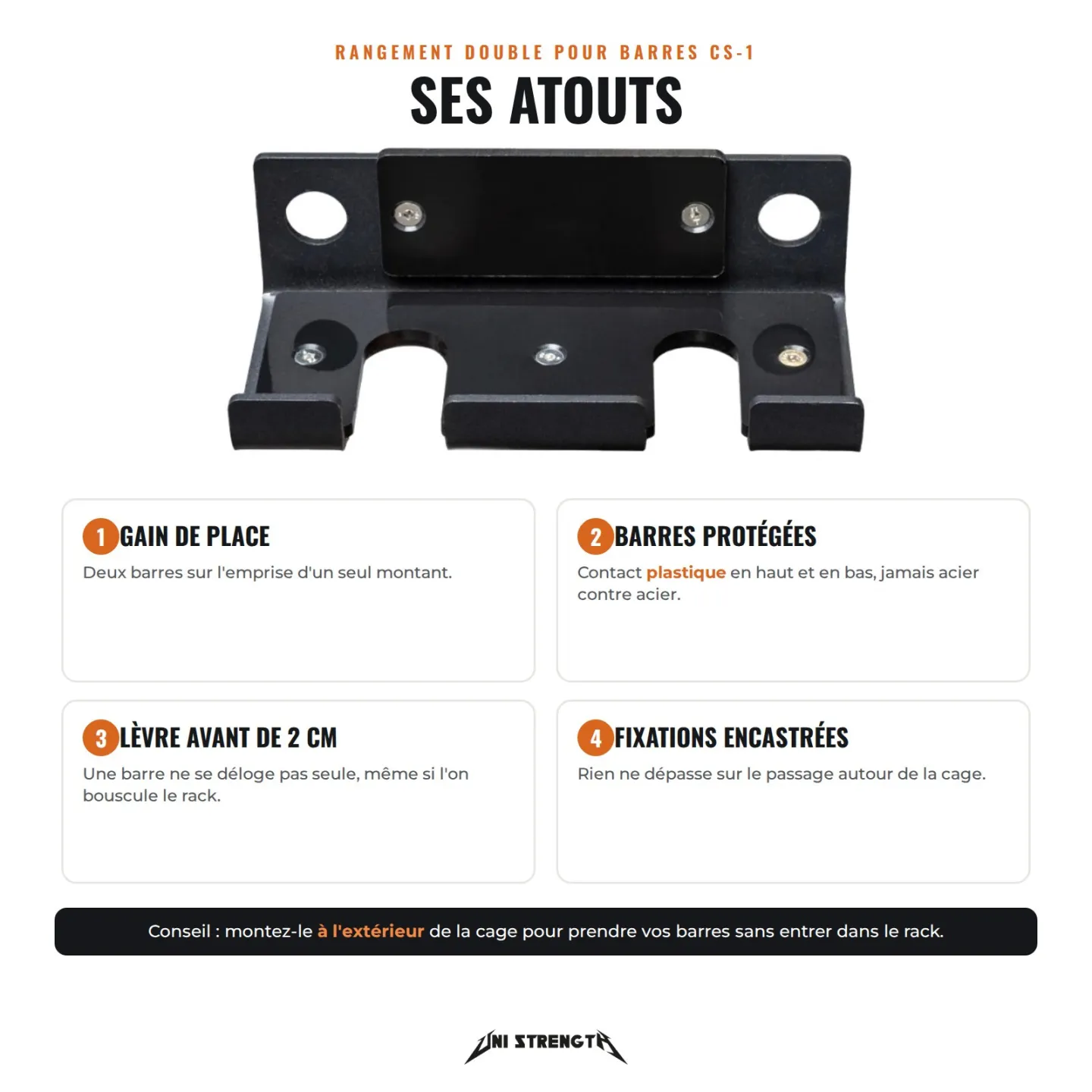 CS-1 Soporte doble para barras olímpicas - vista 4