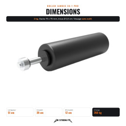 Rodillo de piernas CS-1 Pro, dimensiones