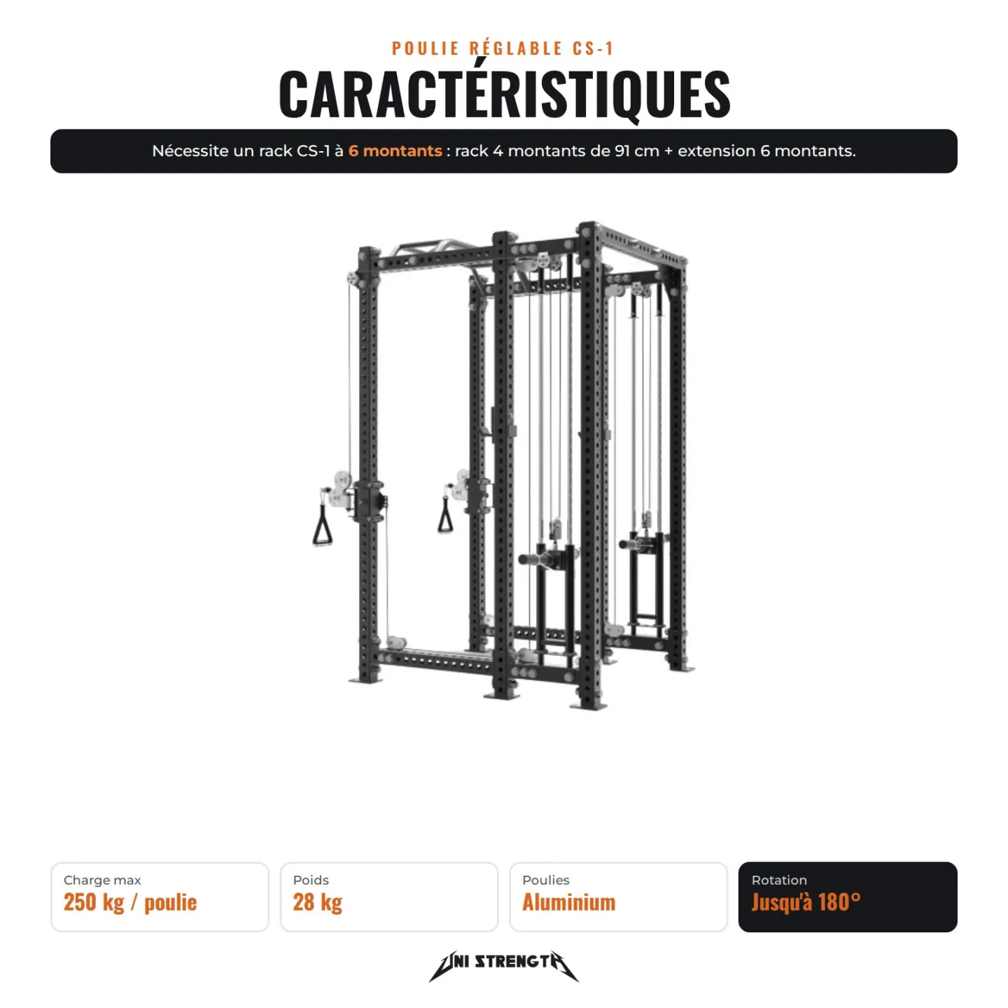 CS-1 Adjustable Pulley for Weight Rack - view 7
