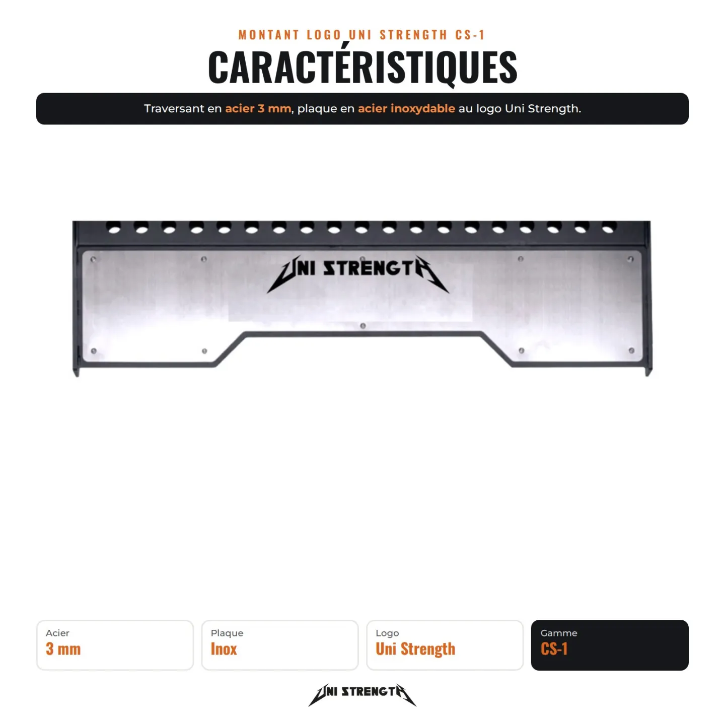 CS-1 Montant logo Uni Strength pour rack - vue 4
