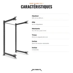 CS-1 Rack pieghevole - Rack per squat, trazioni e dips