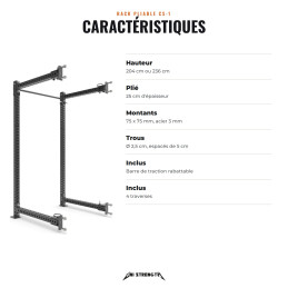 CS-1 Rack Plegable - Rack de Sentadillas, Tracción y Fondos