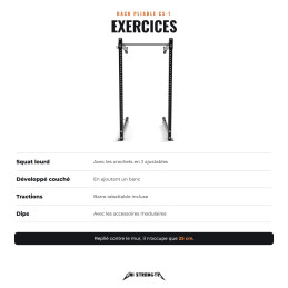 CS-1 Rack Plegable - Rack de Sentadillas, Tracción y Fondos